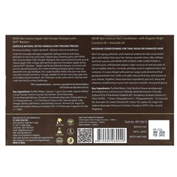 Wow Skin Science, шампунь и кондиционер с яблочным уксусом, набор для ухода за волосами, 2 предмета