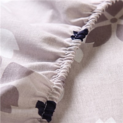 Простыня на резинке 1.5-спальная «Этель. Черничные ночи (вид 2)», 140×200+25 см, поплин