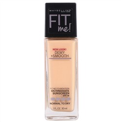 Maybelline, Fit Me, увлажняющая и выравнивающая тональная основа, оттенок 125 «Натуральный беж», 30 мл