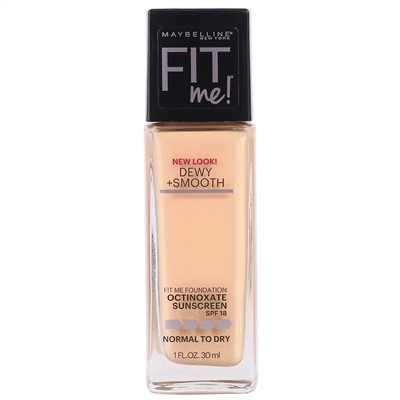 Maybelline, Fit Me, увлажняющая и выравнивающая тональная основа, оттенок 125 «Натуральный беж», 30 мл