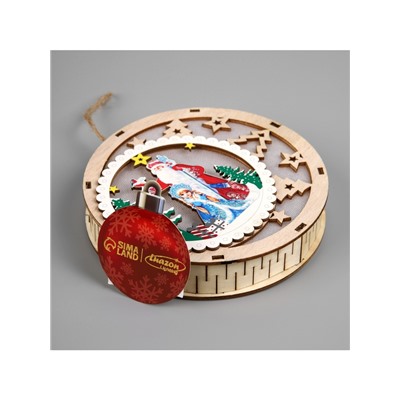 Подвеска световая «Дед Мороз и Снегурочка», 15×3 см, 6 LED, от батареек АААx2, свечение тёплое белое