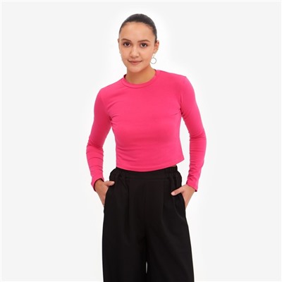 Лонгслив женский MINAKU: Basic line, цвет фуксия, размер 42