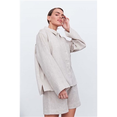 Рубашка короткая  S021_LBGE/Светло-бежевый