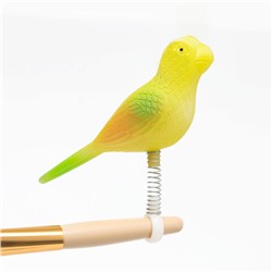 Игрушка для птиц «Птичка» на пружинке, 11.9×3.4×12.5 см, жёлтая