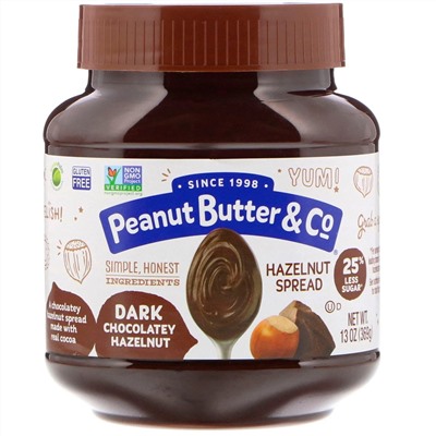 Peanut Butter & Co., Спред из фундука, темный шоколад и фундук, 369 г (13 унций)