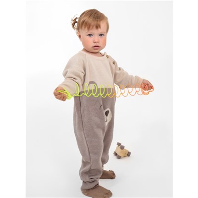 Комбинезон вязаный Крошка Я «Мордочка», рост 86-92 см, бежевый