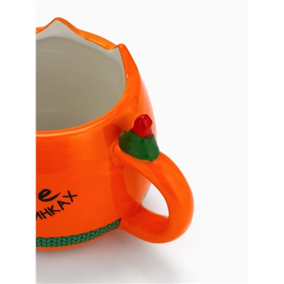Кружка новогодняя керамическая «Счастье в мандаринках», 400 мл, ручная работа