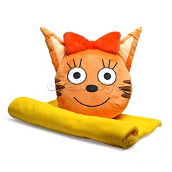 Игрушка-подушка "Три Кота" Карамелька (с флисовым пледом 150*95)