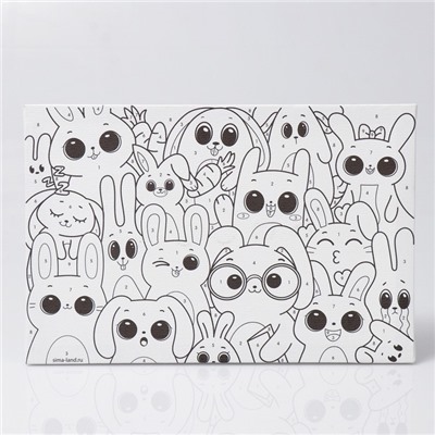 Картина по номерам для детей «Забавные зайчата», 20×30 см