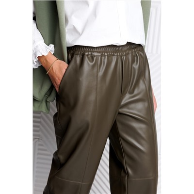 Брюки из экокожи на резинке 422