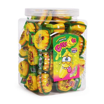 Жевательный мармелад с кислой начинкой "Банан" 12гр*50шт