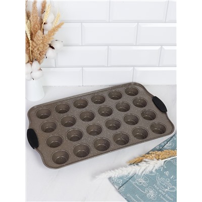 Форма для выпечки кексов и тарталеток 24 ячейки ручки силикон / RSD-930 /уп 30/ 0.58/