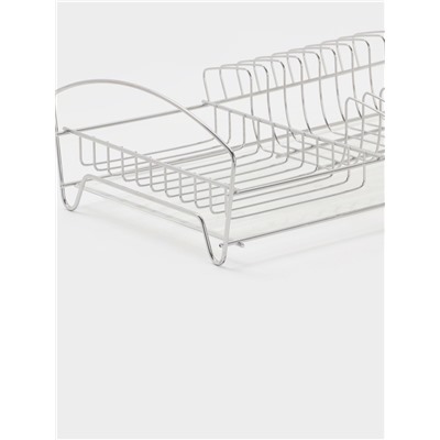 Сушилка для тарелок и кружек с поддоном, 39×25×12 см, хром