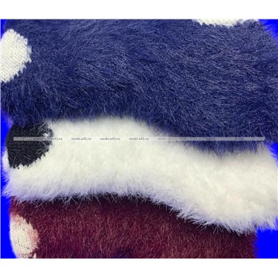 Ecosocks носки женские ангора НОРКА ШЕРСТЬ высокие ГОРОХ арт. 6624