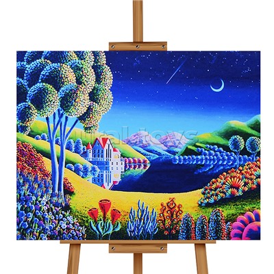 Мозаика алмазная "Дом у озера" 30*40см.