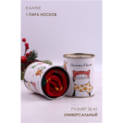 Носки стандарт в банке №GL1707 Кошечки и зайчики НАТАЛИ, 1052223