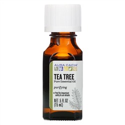 Aura Cacia, чистое эфирное масло, чайное дерево, 15 мл (5 жидк. унций)