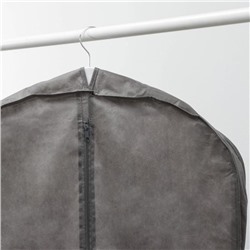 Чехол для одежды зимний, 140×60×10 см, спанбонд, серый