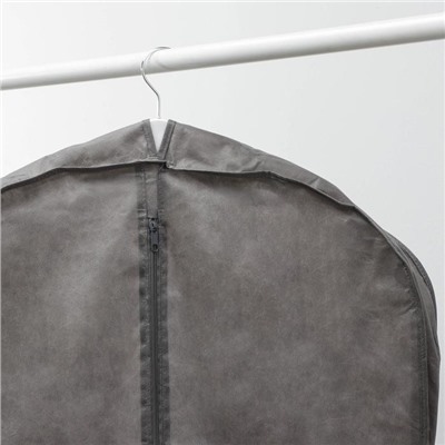 Чехол для одежды зимний, 140×60×10 см, спанбонд, серый