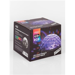 Ночник проектор «Хрустальный диско-шар» 17.5 см, динамик, свечение RGB, 220 В