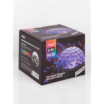 Ночник проектор «Хрустальный диско-шар» 17.5 см, динамик, свечение RGB, 220 В