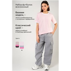 Женская базовая футболка из хлопка с кантом 3 шт. Happyfox
