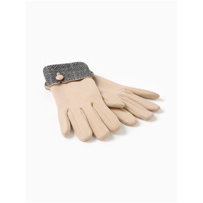 Перчатки женские, безразмерные, без утеплителя, бежевые