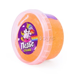 Слайм Пегас, битое стекло оранжевый  200 гр.