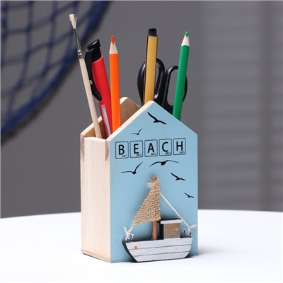 Карандашница дерево TAKE IT EASY «Пляж», 13×8×6 см