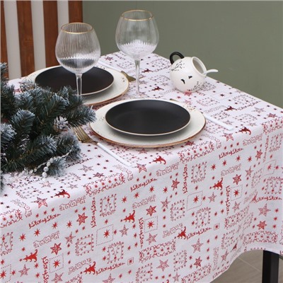 Скатерть новогодняя «Этель. Новогодняя», 100×140±5 см, 80% п/э, 20% лён, 120 г/м²