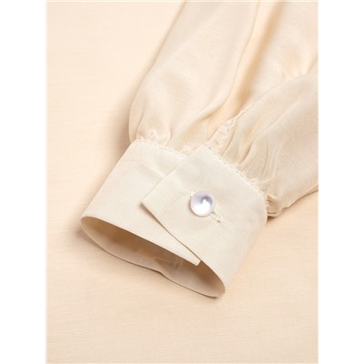 Блузка на пуговицах женская MINAKU: Enjoy, размер 52, цвет молочный