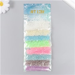 Бисер круглый 12/0 «Зефирный», перламутр 8 цветов × 10 г, 20×8 см