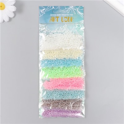 Бисер круглый 12/0 «Зефирный», перламутр 8 цветов × 10 г, 20×8 см