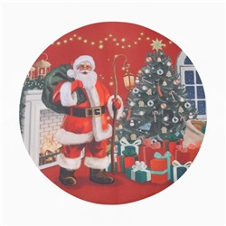 Набор салфеток сервировочных на стол «Этель. Санта», 4 шт., красные, круглые, d=30 см