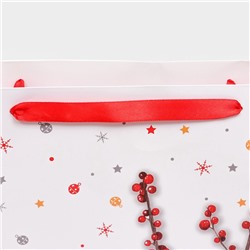 Пакет подарочный новогодний ламинированный «Свечи», 31×40×11.5 см