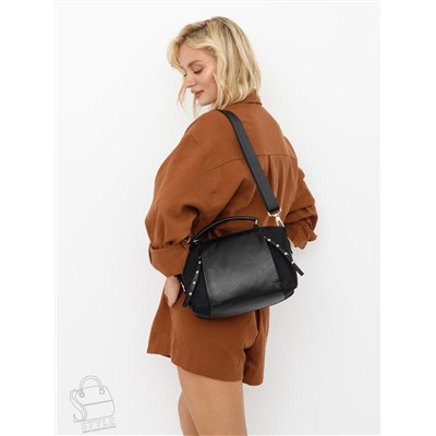 Сумка женская кожаная 189689PE black Polina&Eiterou