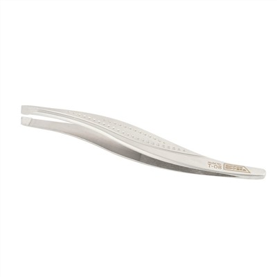 Nippon Nippers Пинцет для бровей / T-08, скошенный, узкий хват, 95 мм 23507
