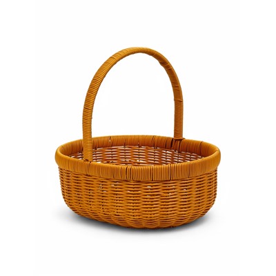 Корзина плетёная для хранения, 34×27×13 см, ручка h=20 см, коричневая