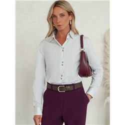 Блузка прилегающего силуэта из хлопка