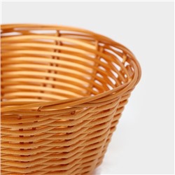 Корзинка для фруктов и хлеба Доляна «Плетёнка», 17×7 см, пластик, плетёная, коричневая