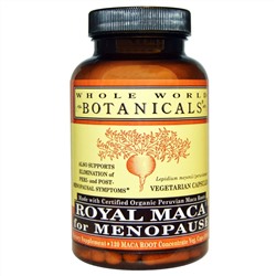Whole World Botanicals, Royal Maca®, королевская мака для приема при менопаузе, 500 мг, 120 вегетарианских капсул