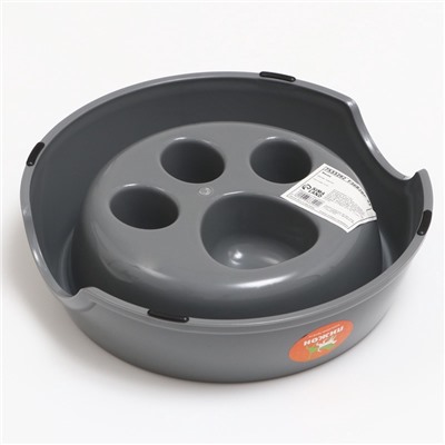 Миска для медленного кормления «Лапа», 800 мл, пластик, серая