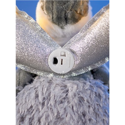 Фигура текстиль «Кукла в сером» 70 см, 6 LED, от батареек AG10×3, свечение тёплое белое