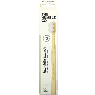 The Humble Co., Humble Bamboo Toothbrush, Adult Sensitive, White, 1 Toothbrush