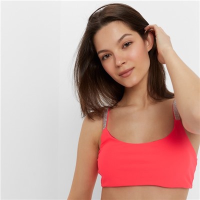 Купальник раздельный со стразами женский MINAKU, размер 46, розовый