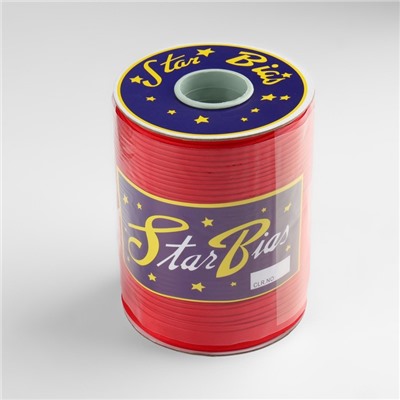 Косая бейка, атласная, 15 мм, 132±1 м, красная №9129