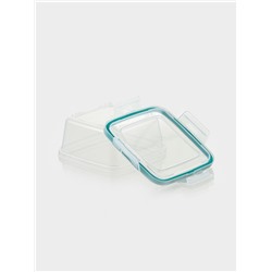 Набор контейнеров для хранения еды Idiland, 3 шт.: 400 мл, 800 мл, 1.5 л, пластик, герметичный, прозрачный, крышка голубая