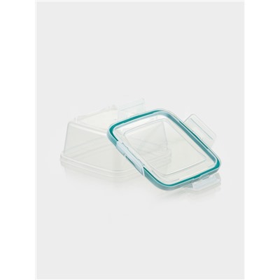 Набор контейнеров для хранения еды Idiland, 3 шт.: 400 мл, 800 мл, 1.5 л, пластик, герметичный, прозрачный, крышка голубая