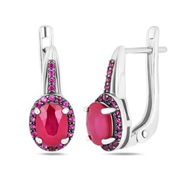 Серьги, рубин корунд , нанорубин, SL-RIC35