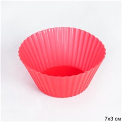 Форма для выпечки силиконовая для кексов 7х3 см / GF-624 /уп 10/2000/ красная